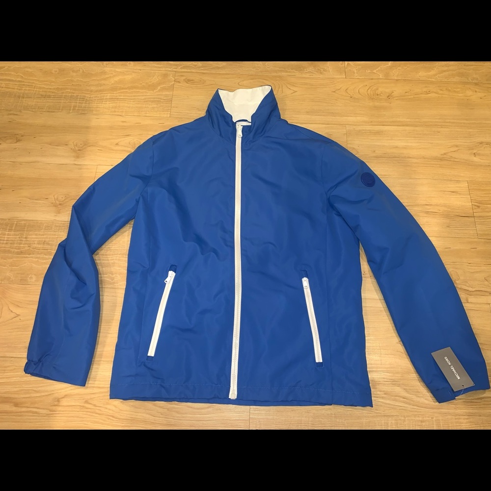Michael Kors Men’s Travel Engineered Full Zip Windbreaker Pop Blue NWT Small